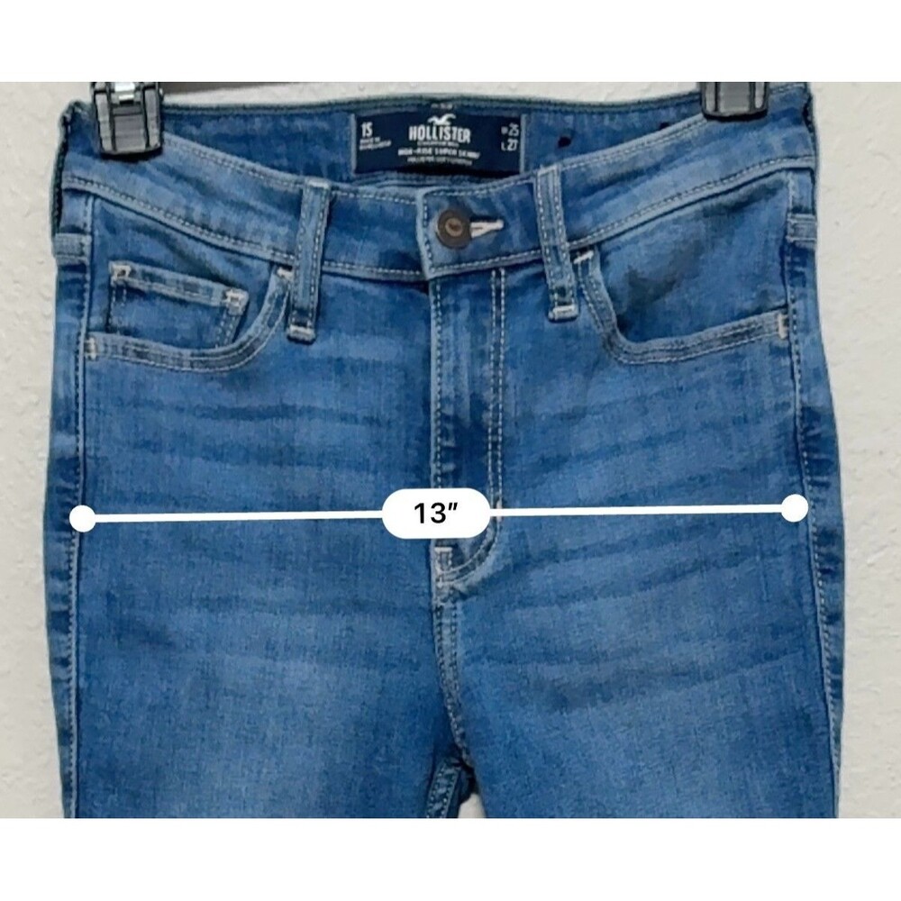 Hollister Women's High Rise Super Skinny Jeans Blue Stretch